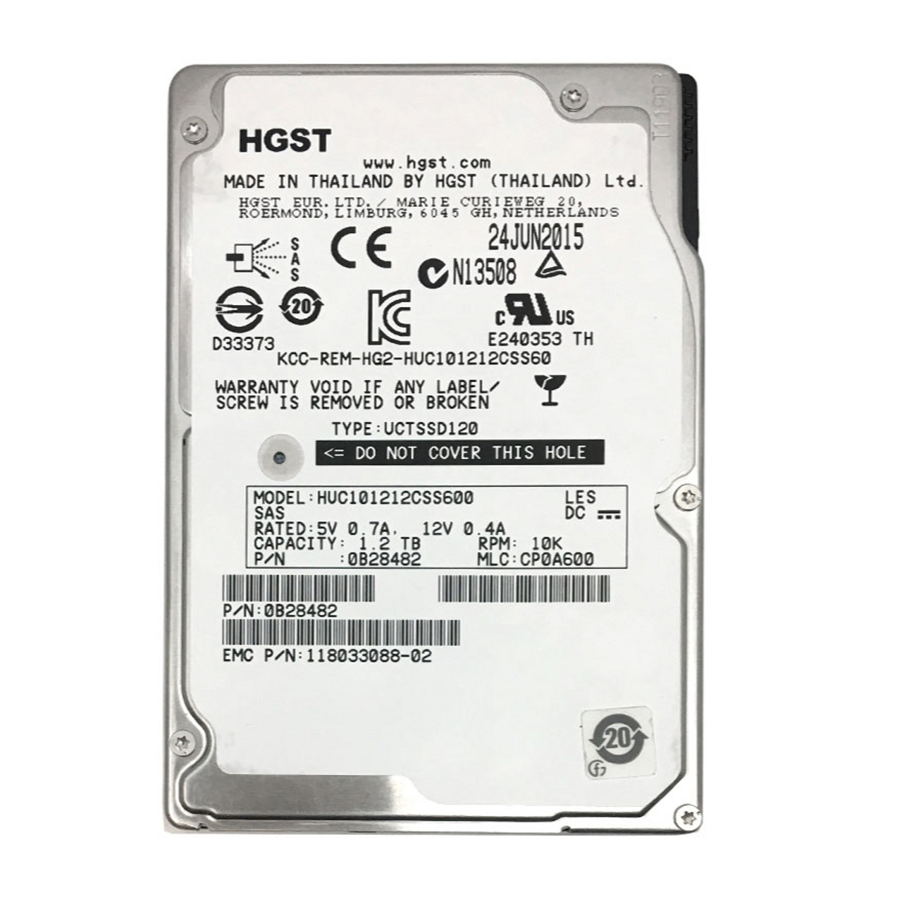 Hitachi HUC101212CSS600 1.2TB 10K 6G SFF SAS Hard Drive